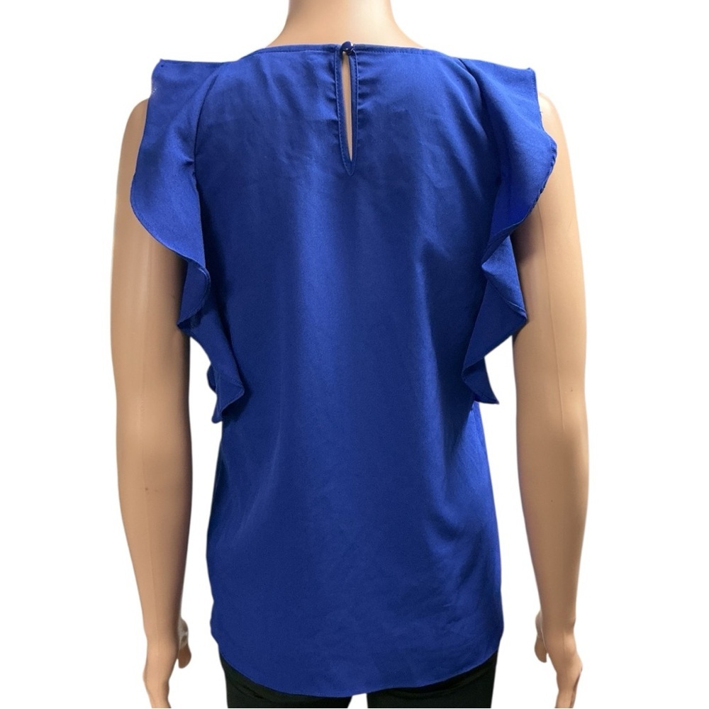 Juicy Couture - EC -  Blue Ruffled Flutter Sleeve Blouse - Picture 3 of 3